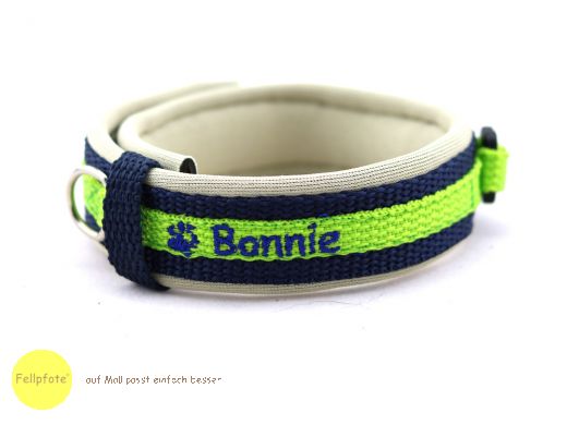 2 cm breit - Premium Halsband bestickt