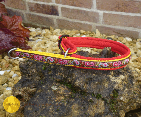 4 cm breit - Zug-Stopp Halsband mit Borte