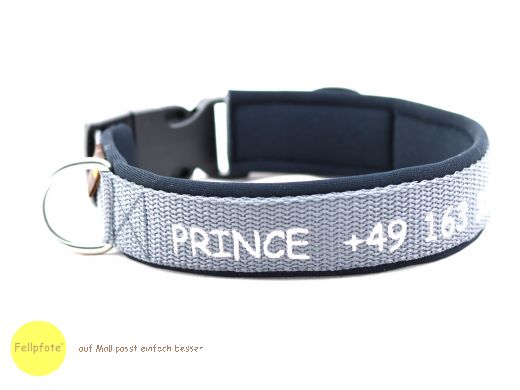 3 cm breit - Classic Halsband bestickt