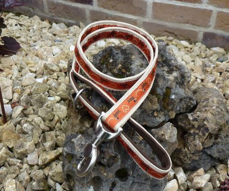 1 Meter Hundeleine 2 cm breit in vielen Farben mit Borte