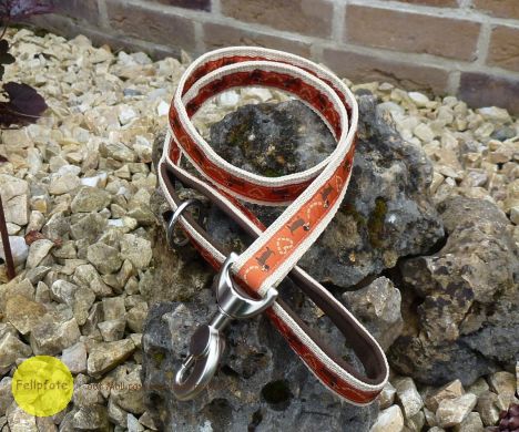 1 Meter Hundeleine 2,5 cm breit in vielen Farben mit Borte