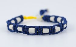 Schmuckkette mit EM Keramik Pipes - Blau/Schwarz 34-37 cm