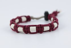 Schmuckkette mit EM Keramik Pipes - Burgundy 29-31 cm