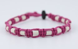 Schmuckkette mit EM Keramik Pipes - Fuchsia 40-43 cm