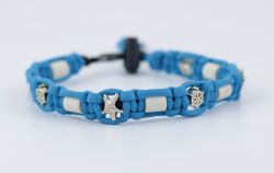 Schmuckkette mit EM Keramik Pipes - Beads Seestern/Steuerrad 36-38 cm