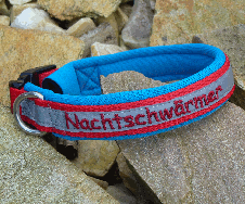 1,5 cm breit - Classic reflektierendes Halsband bestickt