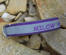 3 cm breit - Classic reflektierendes Halsband bestickt