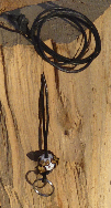 DogTrio Leder-Pfeifenband mit Glasperle gepunktet - handmade